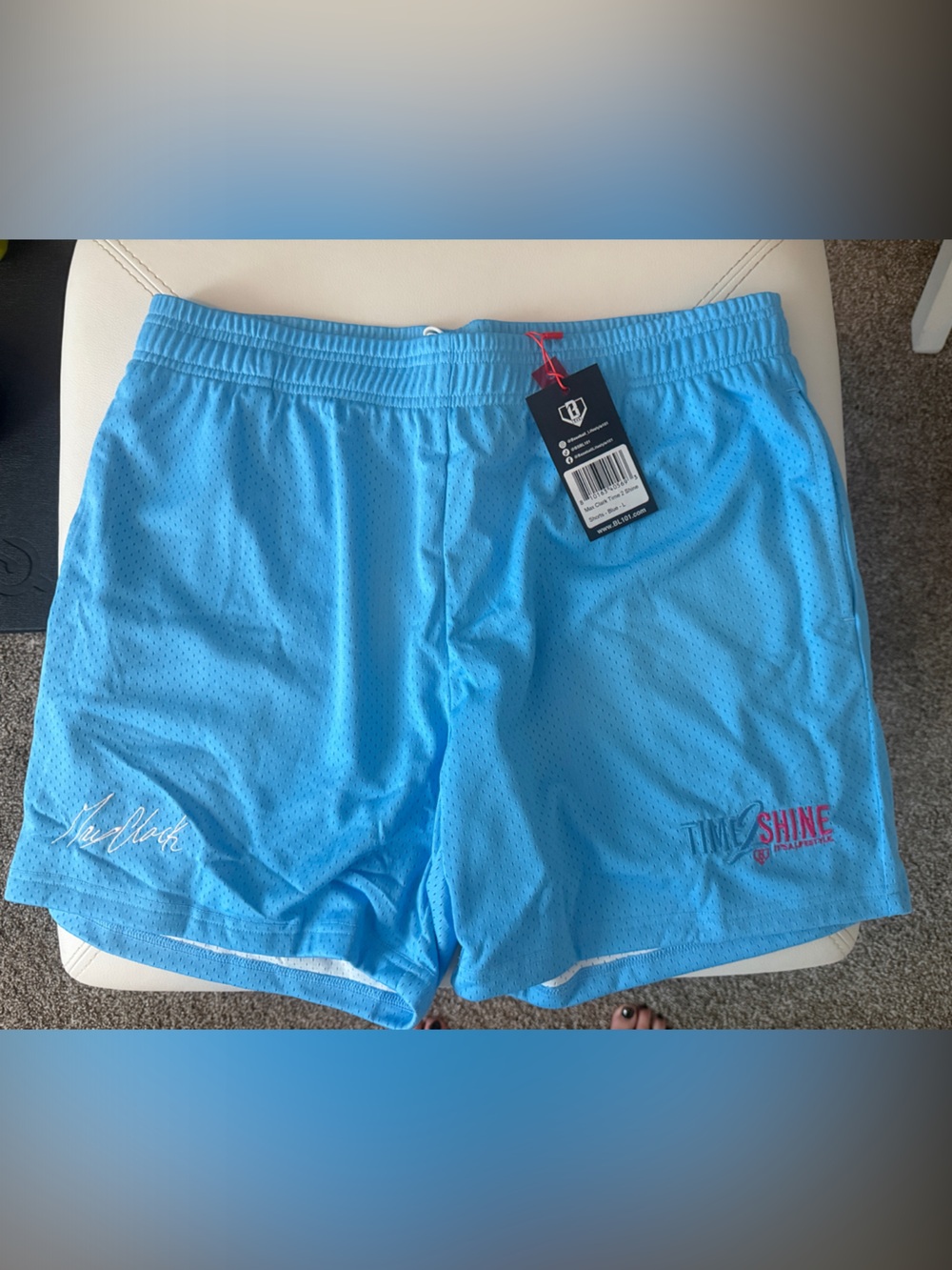 Max Clark Time 2 Shine Men's Blue Athletic Performance Shorts